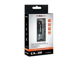 Автомобільний зарядний пристрій REAL-EL CA-30 QC3.0 (1USBx3A) Black/Grey (EL123160011)