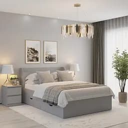Кровать двуспальная MebelStar Адель с ящиками 140x200 см Серая мышка (MBS-4318)