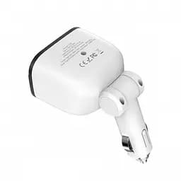 Автомобільна зарядка від прикурювача біла HOCO Z28 Power Ocean 2 USB 3.1A - мініатюра 7