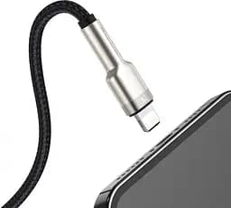 Кабель Baseus Cafule Metal Series Data Cable USB to Lightning 2.4A 2m CALJK-B01 Black - мініатюра 2