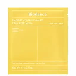 Маска для лица Biodance Radiant Vita Niacinamide Real Deep Mask ночная гидрогелевая с витамином и ниацинамидом 34 г