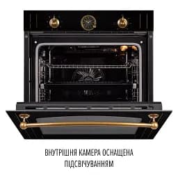 Духова шафа електрична Perfelli Vintage 6A8N Nero - мініатюра 10