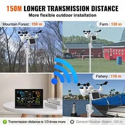 Метеостанція із сонячною панеллю VEVOR Profi 7-в-1 Wi-Fi - мініатюра 10