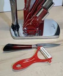 Набір ножів для кухні з підставкою Bohmann BH 8004-09 кухонні ножі та підставки червоний - мініатюра 3