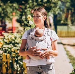 Май-слинг из льна с рождения до 36 месяцев Univеrsal Coolbabka Серый