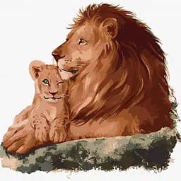 Набір для розпису по номерах Поруч з татусем, 40x40 см, КНО4303