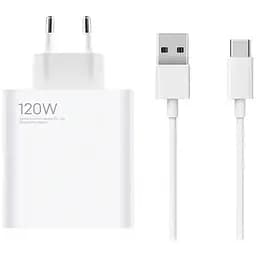 Мережевий зарядний пристрій Xiaomi 120W Charger + Cable USB-A to USB-C White (BHR6034EU) [75247]