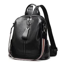 Шкіряний жіночий молодіжний рюкзак чорний на кожен день 94413 Tiding Bag