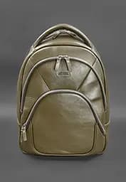 Шкіряний рюкзак оливковий краст