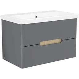 Тумба з умивальником Volle Solo 80 см Сірий 1910.308009