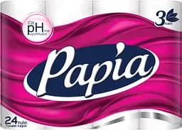 Туалетний папір Papia, тришаровий, 24 рулони (65226)