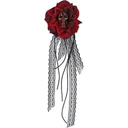 Брошка - заколка Троянда з черепом