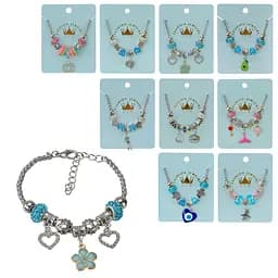 Набір дитячої біжутерії B4324, браслет із шармами типу пандора, Ціна за 1 набір, в пакеті (6923002043247) Микс