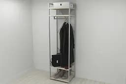 Шафа Гардероб Уні секція 2 серії Конект Ferrum-decor 220x60x50см Сірий метал ДСП Дуб Сонома 32 мм (FRD-104541)