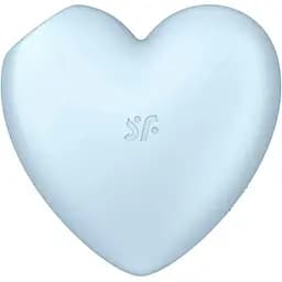 Вакуумный стимулятор клитора с вибрацией Satisfyer Cutie Heart голубой