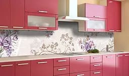 Вініловий кухонний фартух Квіткові Візерунки наклейка для кухні ПВХ Абстракція Happy Pocket Z181780 - мініатюра 3