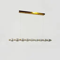 Led люстра з прозорими рельєфними кульками у латунному видовженому корпусі 100 см | Line F | Арт. MJ343-1000L - мініатюра 4