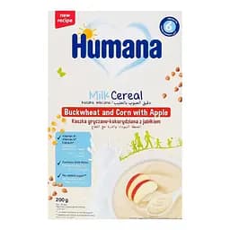 Уцінка. Каша гречано-кукурудзяна Humana молочна з яблуком 200 г