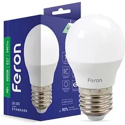 Светодиодная лампа Feron LB-380 G45 230V 4W E27 4000K (25642)