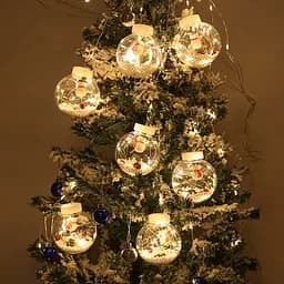 Гірлянда бахрома Copper ball 200 LED 4.2 м, світлодіодна гірлянда з куль зі сніговиками Теплий білий (ST) - мініатюра 4