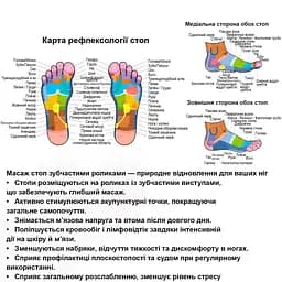 Масажер для ніг дерев'яний зубчастий на 4 ролики для однієї ноги 25х12.5х5 см, Woodly 84981 - мініатюра 2