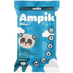 Вологі серветки Ampik Light дитячі 15 шт. сині