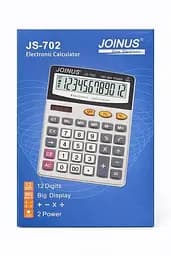 Калькулятор настільний JOINUS JS-702, 12-розрядний, великий дисплей, подвійне живлення (сонячна батарея + батарейка) - мініатюра 3