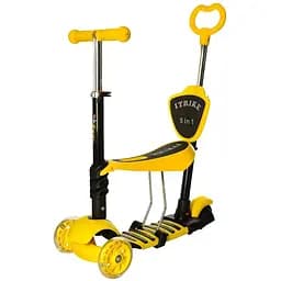 Самокат 5 в 1 iTrike Maxi JR 3-026-K желтый (23847)