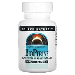 Екстракт чорного перцю Source Naturals BioPerine 10 mg, 120 таблеток
