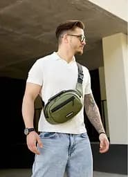 Сумка через плечо бананка Sambag Flex хаки 30×17×10 см (85351019m)