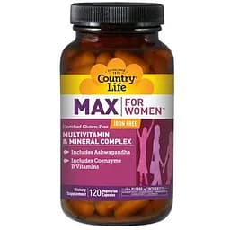 Вітаміни та мінерали Country Life Max for Women Iron Free, 120 капсул