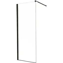 Душевая перегородка Mixxus Premium Flat SP02-100x200-TR Black Walk-In прозрачное стекло 8 мм MI6856, прозрачное, черный матовый