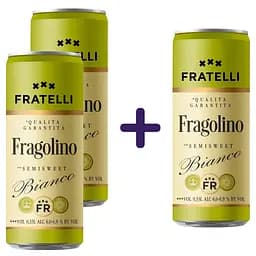 Напиток винный Fratelli Fragolino Bianco белый полусладкий слабоалкогольный игристый 6-6.9% (3 шт. х 0.33 л) 