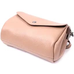 Компактна шкіряна сумка з трикутним клапаном Vintage 22256 бежева - мініатюра 3