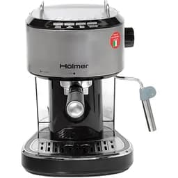 Кавоварка Holmer HCM-105 Silver, 850W, ріжкова, еспресо ріжкова, керування механічне, мелена кава, тиск 15 бар, об'єм 1.2 л