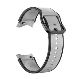 Ремінець для Samsung Galaxy Watch 4 Classic 42mm - сіро-чорний ширина кріплення 20мм силікон розмір L Watchbands Double Line (W12-3WB17999971) - мініатюра 2