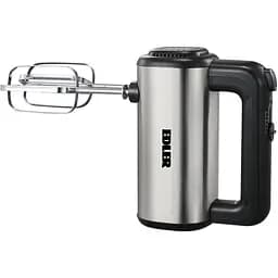 Міксер Edler EDHM-6667, Inox|Black, 250W, 5 швидкостей, 2 вінчика, 2 гачки, копус з нерж сталі