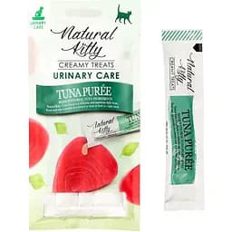 Ласощі для котів Natural Kitty крем-снеки для котів пюре з тунця догляд за сечовивідними шляхами 4 шт 12 г
