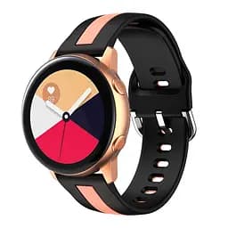 Ремінець для Samsung Galaxy Watch 6 40mm 6 44mm - чорно-рожевий ширина кріплення 20мм силікон Watchbands D2 Normal (W37-2WB96257039) - мініатюра 2