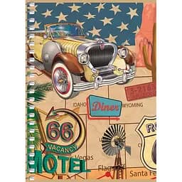 Блокнот для записей Student, А6, в клеточку, спираль, 60 л., Карта путешествий (A6-SC-060-6027K)