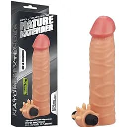 Насадка на пенис с вибрацией Lovetoy Vibrating Nature Extender 17.8 см телесный