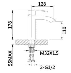 Змішувач для раковини Qtap Swan Cascada, Chrome/White (k35) QTSWA270CRW45568 - мініатюра 5