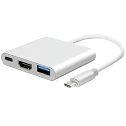Переходник Type-C на HDMI + USB3.0. Адаптер для MacBook, ноутбук. (Питание 1 x Type-C, 1 x HDMI, 1 x USB)