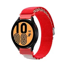 Ремінець для Samsung Galaxy Watch 4 40mm - червоно-білий Watchbands NormalCloth ширина кріплення 20мм нейлоновий (W24-4WB45532645) - мініатюра 2