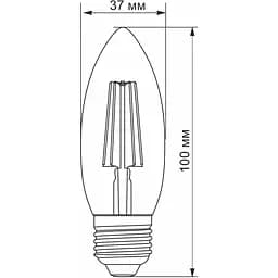 Лампа світлодіодна Videx Filament 4W E27 4100K (VL-C37F-04274) - мініатюра 3