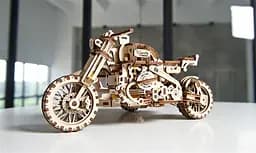 Механічний 3D Пазл Ukrainian Gears Мотоцикл Scrambler UGR-10, з коляскою, 380 елементів (70137) - мініатюра 13