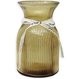 Ваза для цветов Crystal Artemis стеклянная 20 см желтая (YBCG-230818-9)