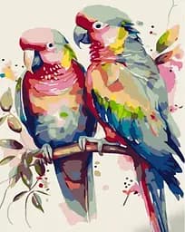 Набор для росписи по номерам Пара попугайчиков, Strateg, 30x40 см, SS6740