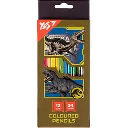Олівці кольорові Yes Jurassic World двосторонні 12 шт. 24 кольори (290748)
