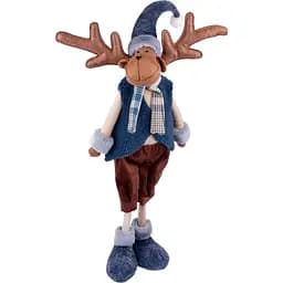 Новорічна м'яка іграшка Novogod'ko Олень в синьому жилеті 68 см (974644)
